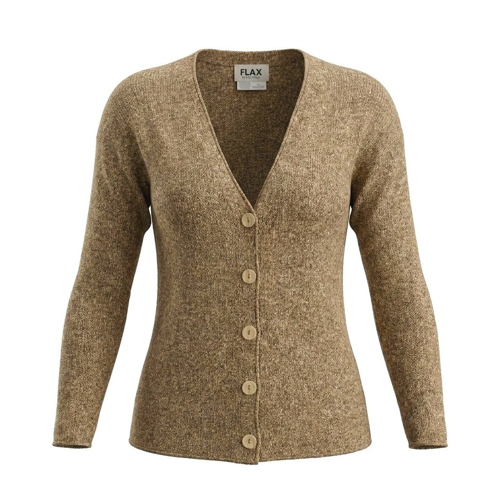 FLAX by Angelheart‎ Women Brown Marled Knit Cardigan Sweater Granola Girl S M